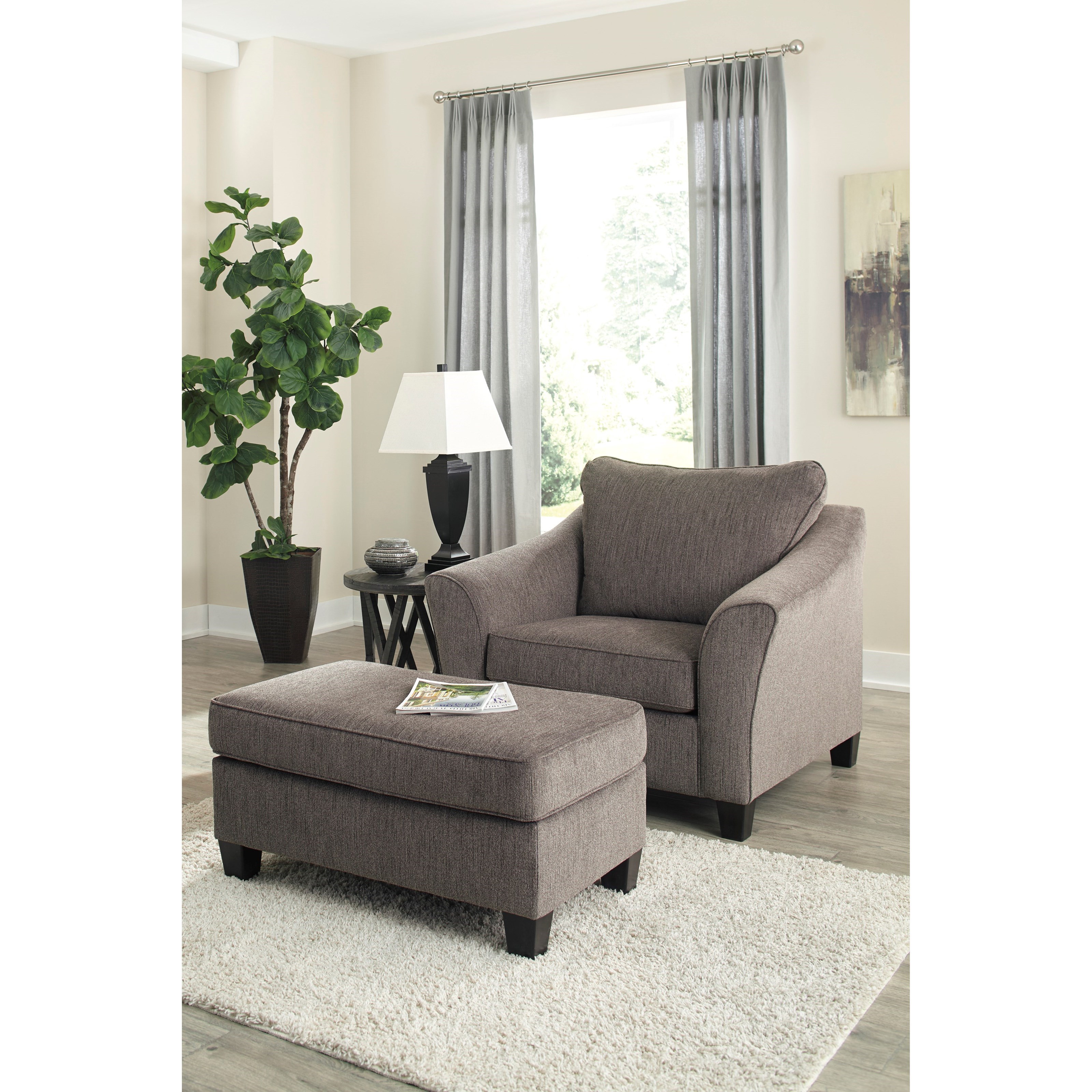Signature Niya Transitional Chair and a Half with Flared Arms and